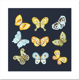 fantastic butterflies hand drawn Posters and Art